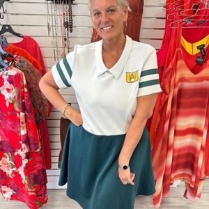 Hot Topic White and Green Midi Dress